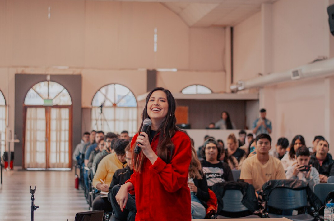public speaker presenting