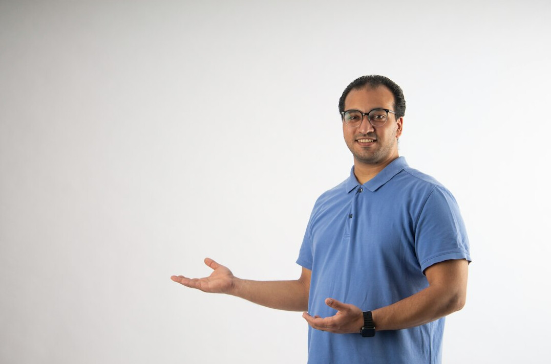 confident businessman presenting