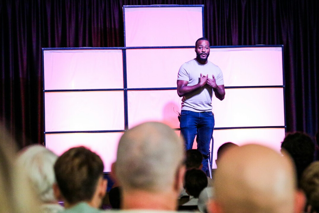 speaker on stage